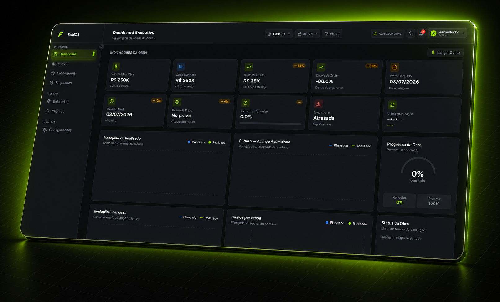 Mockup do projeto Field Engineering